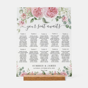 Panneau En Acrylique Tableau de placement de mariage Fleurs Florales Ro