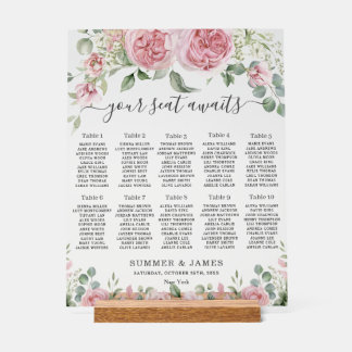 Panneau En Acrylique Tableau de placement de mariage Fleurs Florales Ro