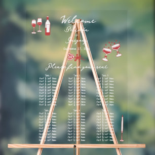 Panneau En Acrylique Tableau de sièges Mariage marron avec Doodles tiré