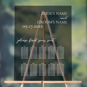 Panneau En Acrylique Tableau minimaliste de sièges de Mariage givré noi