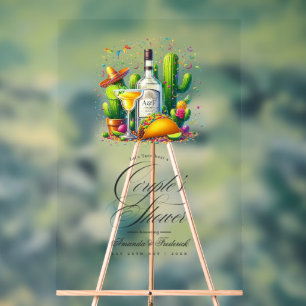 Panneau En Acrylique Taco 'Bout a Fiesta Couple's Shower Bienvenue
