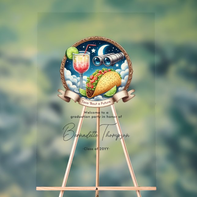 Panneau En Acrylique Taco ‘Bout a Future Acrylique Graduation Bienvenue (Neutre)