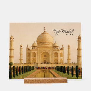 Panneau En Acrylique Taj Mahal Agra Inde Aquarelle Voyage
