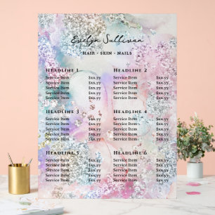 Panneau En Acrylique Tarif Parties scintillant Aquarelle Faux Iridescen