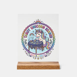 Panneau En Acrylique Tarot de Licorne Lecteur de Licorne T-shirt drôle 