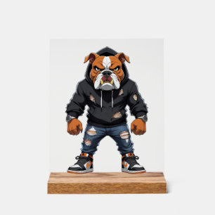 Panneau En Acrylique Taureau Alpha Urbain Bouledogue � Mascotte de Styl
