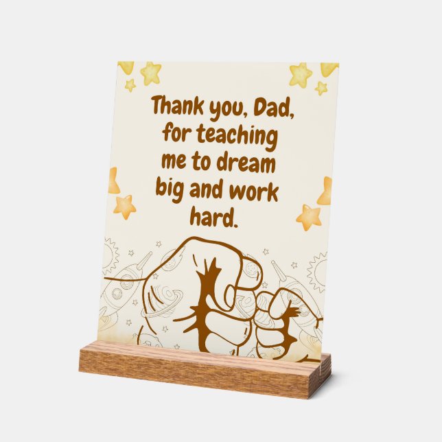 Panneau En Acrylique Teaching Dad-Inspirational Fathers Day Quote (Angle)