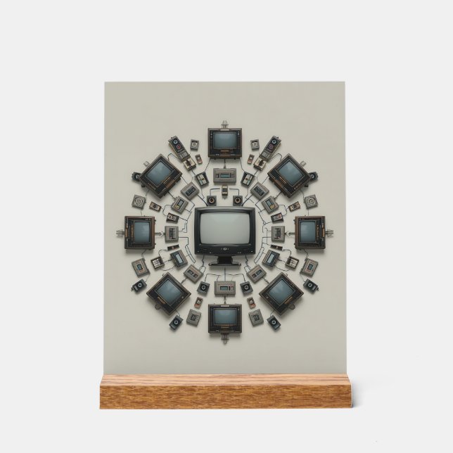 Panneau En Acrylique Tech Mandala: A Fusion of Eras (Recto)