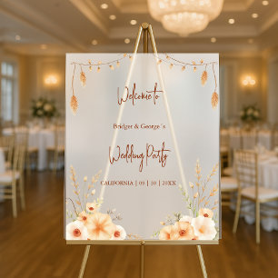 Panneau En Acrylique Teracotta botanique rustique mariage couronne de b