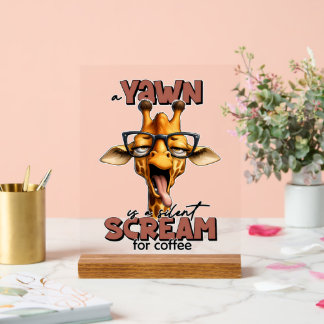 Panneau En Acrylique Terme d'art amusant à base de café