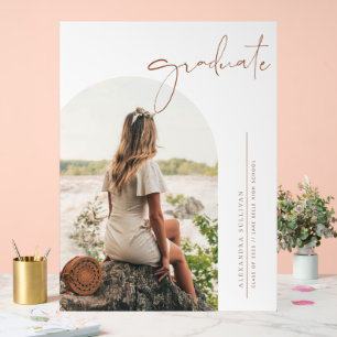 Panneau En Acrylique Terracotta Boho Minimaliste Arc Photo Graduation