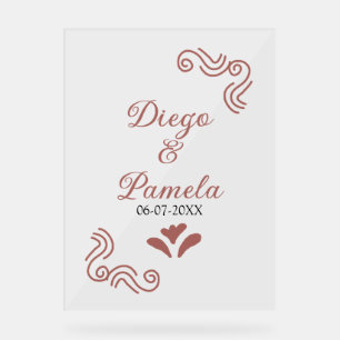 Panneau En Acrylique Terracotta noir rustique espagnol mariage couple f