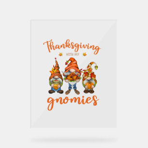 Panneau En Acrylique Thanksgiving Avec Mes Gnomies Les Gnomes D'Automne