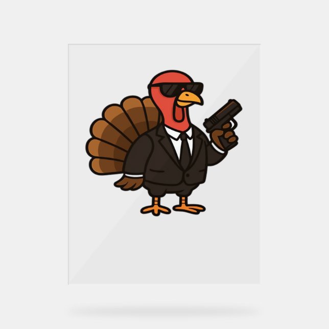 Panneau En Acrylique Thanksgiving Secret Agent Turkey Classic T-Shirt (Recto)