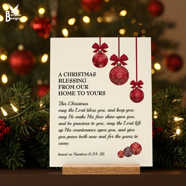 Panneau En Acrylique THE LORD BLESS YOU Christian Christmas Blessing (This Christmas Blessing acrylic sign makes an ideal festive gift for the Christian home.)