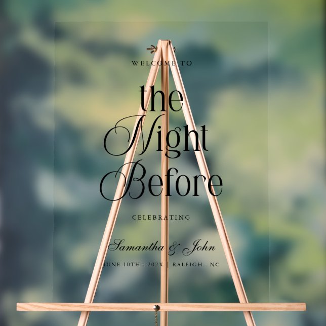 Panneau En Acrylique The Night Before Rehearsal Dinner Welcome Sign (Neutre)