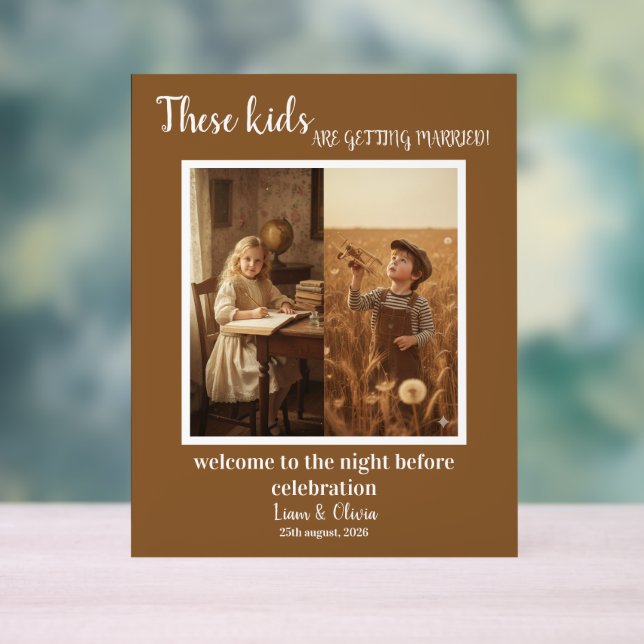 Panneau En Acrylique These Kids Are Getting Married Sign These Kids Are (Neutre)