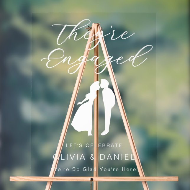 Panneau En Acrylique They're Engaged Minimal Script (Neutre)