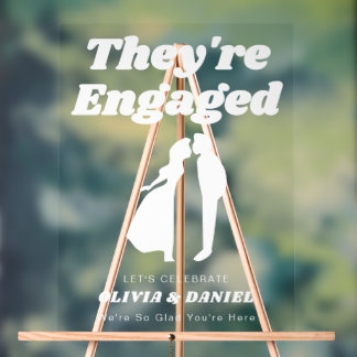 Panneau En Acrylique They're Engaged Retro Groovy