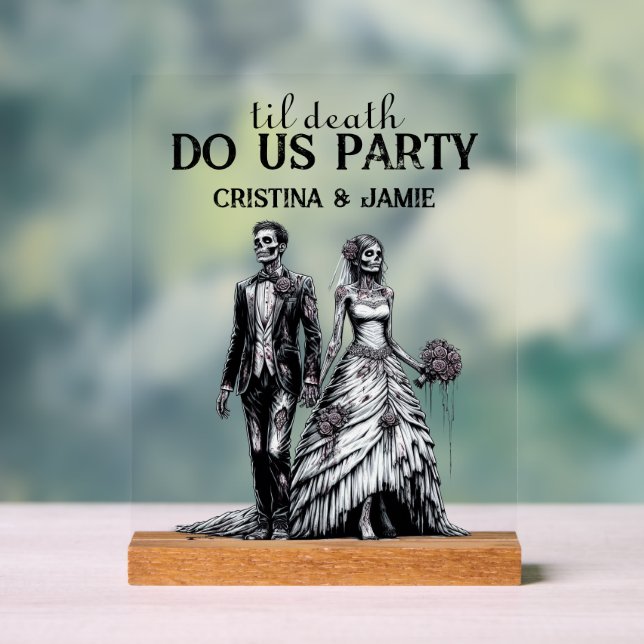 Panneau En Acrylique Til Death Do Us Party Wedding Symbole acrylique (Neutre)
