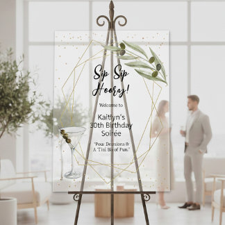 Panneau En Acrylique Tini Bit Of Fun Martini Soirée Welcome Sign