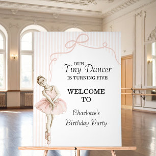 Panneau En Acrylique Tiny Dancer Ballerine Anniversaire Fille Rose