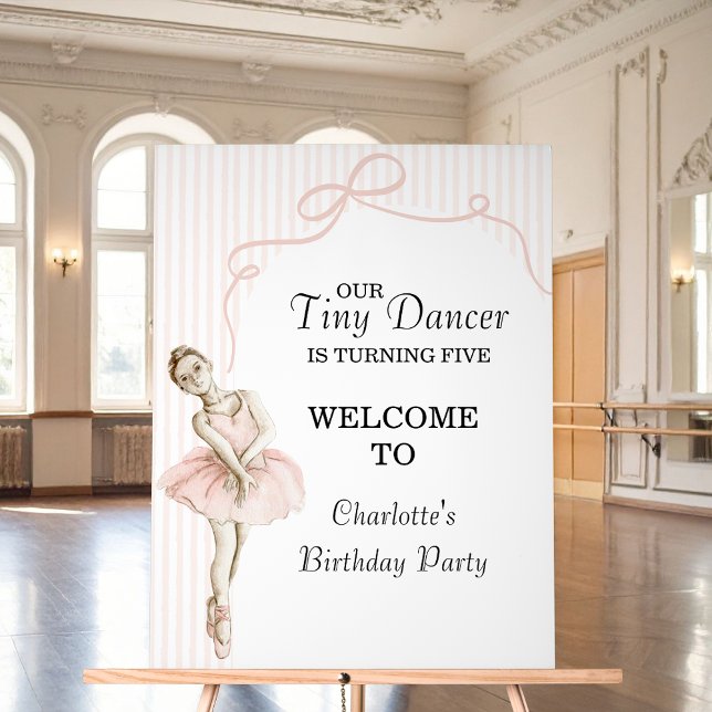 Panneau En Acrylique Tiny Dancer Ballerine Anniversaire Fille Rose (Créateur téléchargé)