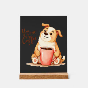 Panneau En Acrylique Toi & moi Café - Joli Corgi & Boisson Conviviale