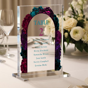 Panneau En Acrylique Tons bijoux chic fleurs mariages numéros sièges