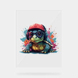 Panneau En Acrylique tortue animal art I cool tortue mignonne