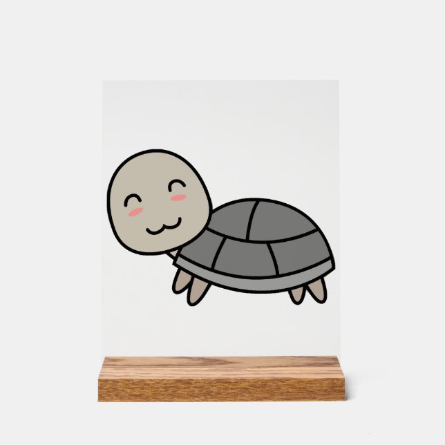 Panneau En Acrylique Tortue dessin animé animal (Recto)