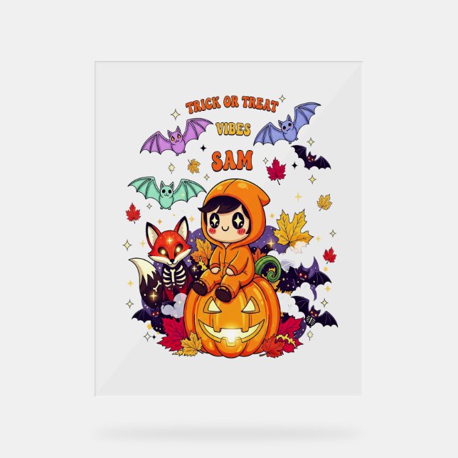 Panneau En Acrylique Tous Réservés Pour Halloween Professeur Ghost (Recto)