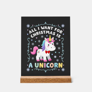 Panneau En Acrylique Tout ce que je veux pour Noël est un pull de Noël