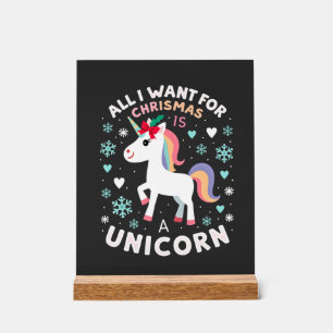 Panneau En Acrylique Tout ce que je veux pour Noël est un pull de Noël 