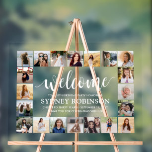 Panneau En Acrylique Toute invitation d'anniversaire avec 20 photos - S