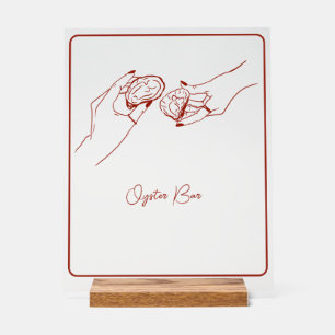 Panneau En Acrylique trait rouge de la barre d'huîtres