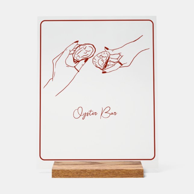 Panneau En Acrylique trait rouge de la barre d'huîtres (Recto)