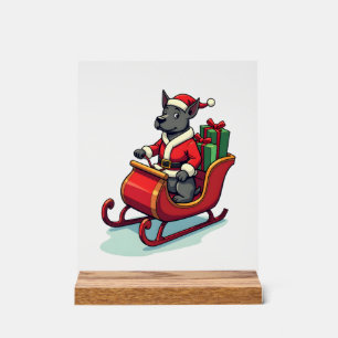 Panneau En Acrylique Trajet en Pitbull Père Noël