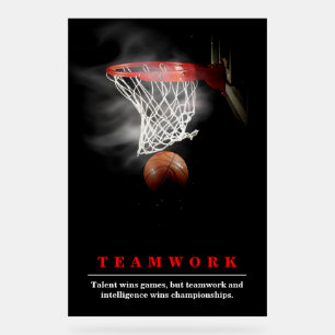 Panneau En Acrylique Travail d'équipe Basketball Motivationnel Inspiran