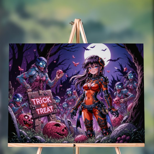 Panneau En Acrylique Trick ou traiter Halloween Zombies distribuer le c (Neutre)