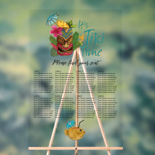 Panneau En Acrylique Tropical Tiki Time Luau Summer Beach Wedding