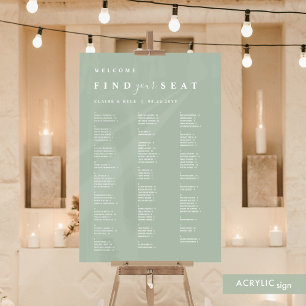 Panneau En Acrylique Trouvez votre siège Pale Green Alphabétique Siège