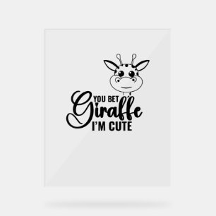 Panneau En Acrylique Tu paries Giraffe Je suis mignonne, Bébé drôle, Bé