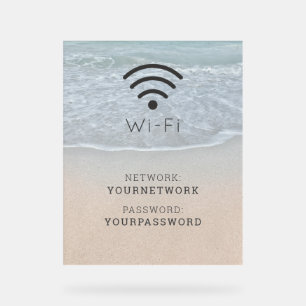 Panneau En Acrylique Turquoise Blue Ocean Beach Wi-Fi