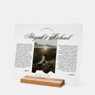 Panneau En Acrylique Typographie de script moderne pour vœux de mariage