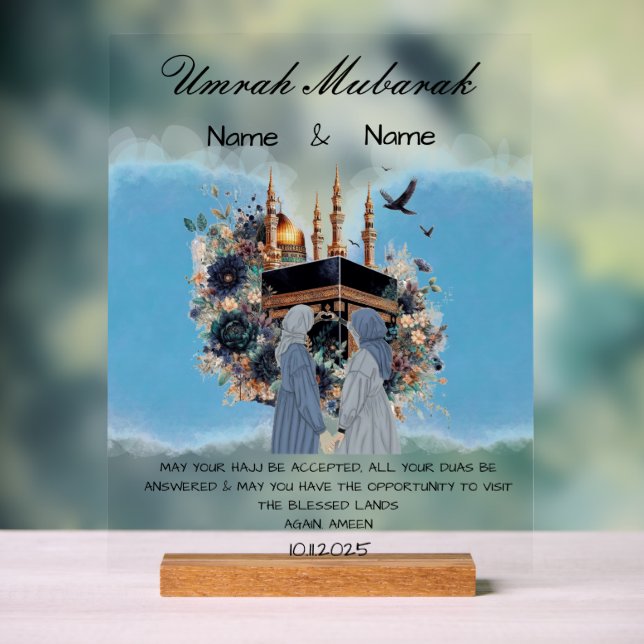 Panneau En Acrylique Umrah Moubarak (Neutre)