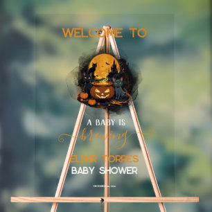 Panneau En Acrylique Un Bébé Brûle De Mignons Baby showers D'Halloween