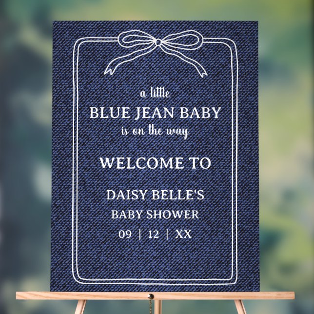 Panneau En Acrylique Un Bébé Garçon en Jean Bleu (Neutre)
