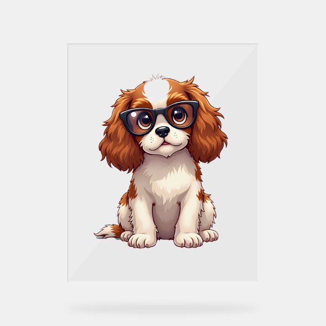 Panneau En Acrylique Un chien mignon, le roi Charles Spaniel (Recto)
