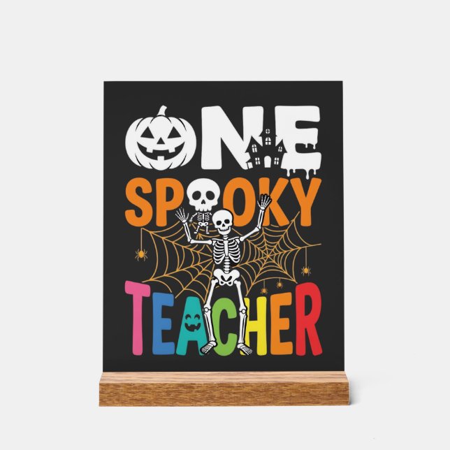 Panneau En Acrylique Un design Halloween d'enseignant effrayant_1 (Recto)